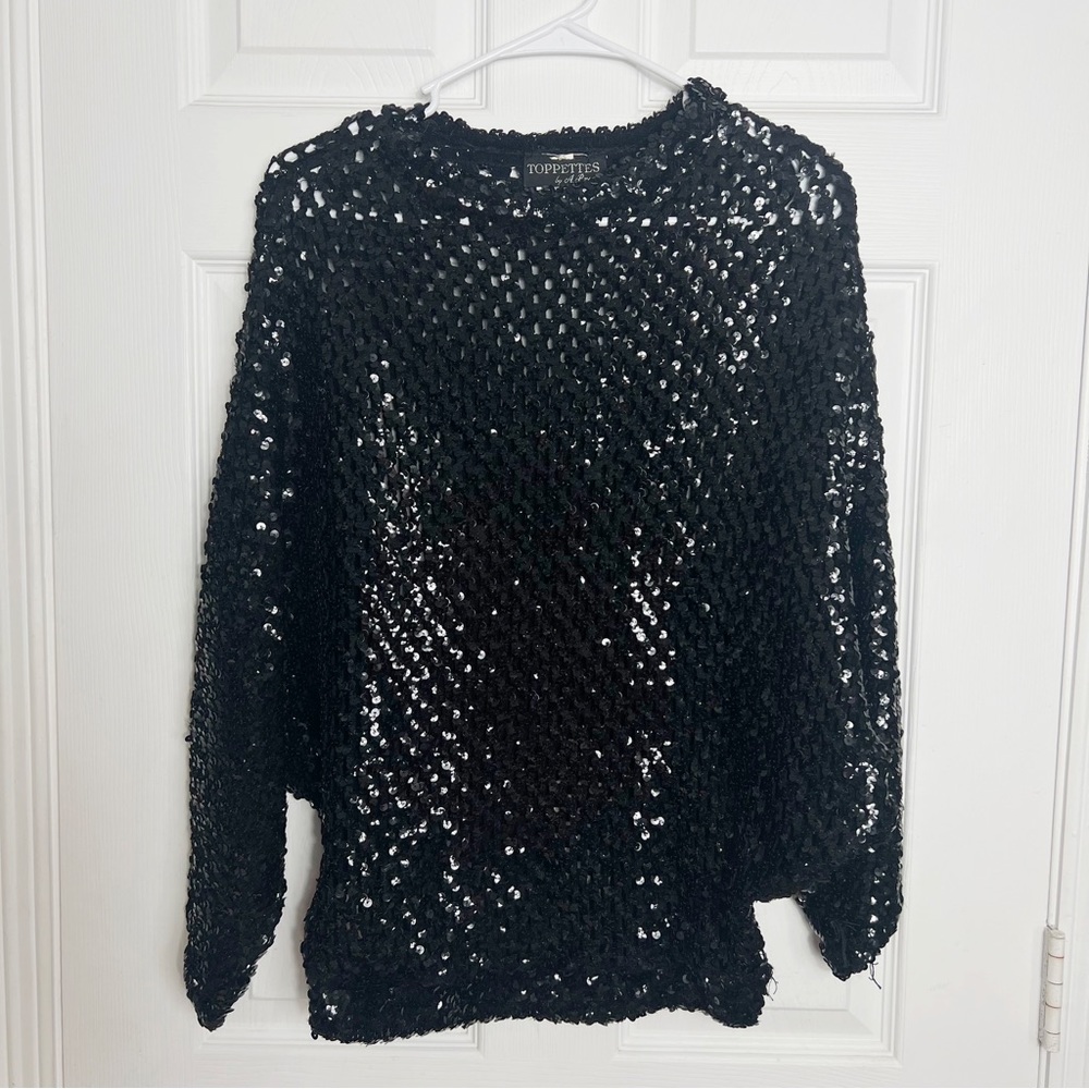 Vintage | Toppettes By A Brod | 70s 80s Disco Sequin Party Holiday Top